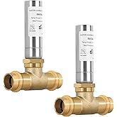 Yqimtion Propress Water Hammer Arrestor (2-Pack) - 1/2" Copper Press Connection, Tee, Stainless Steel - Reduce Pressure and N