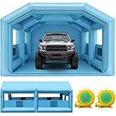 Inflatable Paint Booth for Car 20x13x9FT Portable Spray Booth Tent with 750W + 370W Dual Blowers Air Filter System for DIY Spray Car Truck Motorcycle Garage Furniture Part Painting
