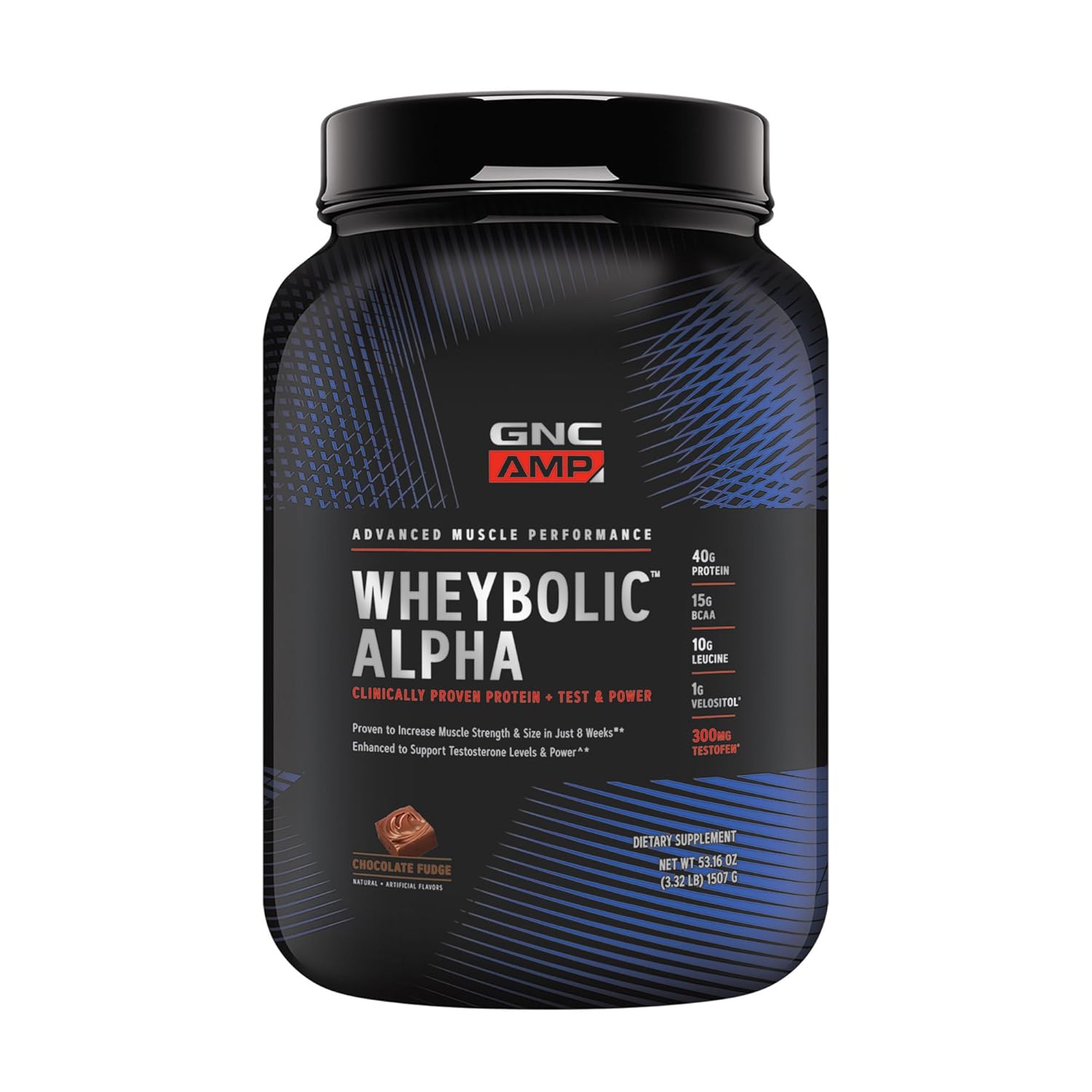 GNC AMP Wheybolic Alpha Whey Protein Powder, Chocolate Fudge, 22