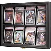 Grintus 8 Baseball Card Display Case - Lockable Sports Graded Card Display Case Wall Mount with UV Protection Acrylic Door for Baseball Basketball Football Hockey Trading Card Collection Small