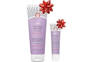 First Aid Beauty - KP Bump Eraser Body Scrub with 10% AHA, Keratosis Pilaris Skin Exfoliater with Glycolic and Lactic acids, Helps Reduce Chicken Skin Bumps, Safe for Sensitive Skin, 8 oz + Bonus, 2ct