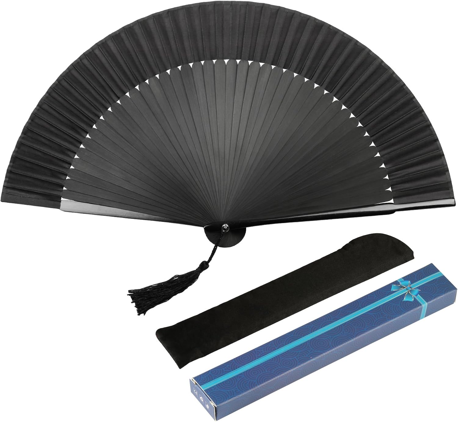 Amazon 扇子 Kakoo シルク 軽量 無地 収納袋付き 折りたたみ 七五三 十三参り 祭り 開閉スムーズ Cosplay 結婚パーテ 成人式 踊り 格好いい 短地 敬老の日 メンズ ブラック 和装小物 通販
