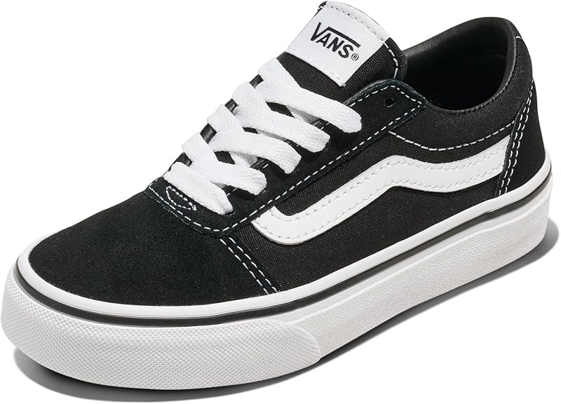 Vans Ward Kids Shoes Black White Suede Canvas Low Top 4.5 UK