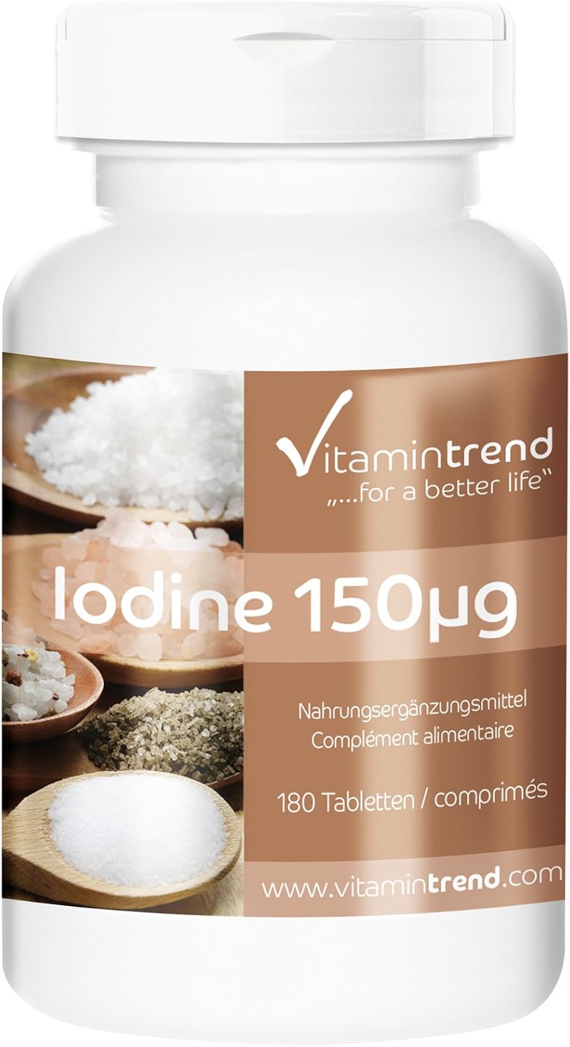 Iode 150mcg Pour 6 Mois Iodure De Potassium 100 Vegan 180 Comprimes D Iode Contribue Au Metabolisme Energetique Normal Et A La Fonction Thyroidienne Normale Flacon Avantageux Amazon Fr Hygiasne Et Soins Du Corps