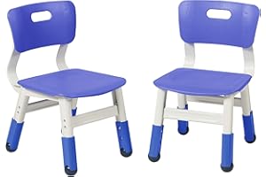 ECR4Kids Classroom Adjustable Chair, Flexible Seating, Blue, 2-Pack