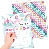 Sticker Chart for Kids Behavior at Home and Back to School Reward Charts | Unicorn Behavior Chart for Kids at Home, Incentive Sticker Sheets for Children Behavior, Star Chart for Rewards