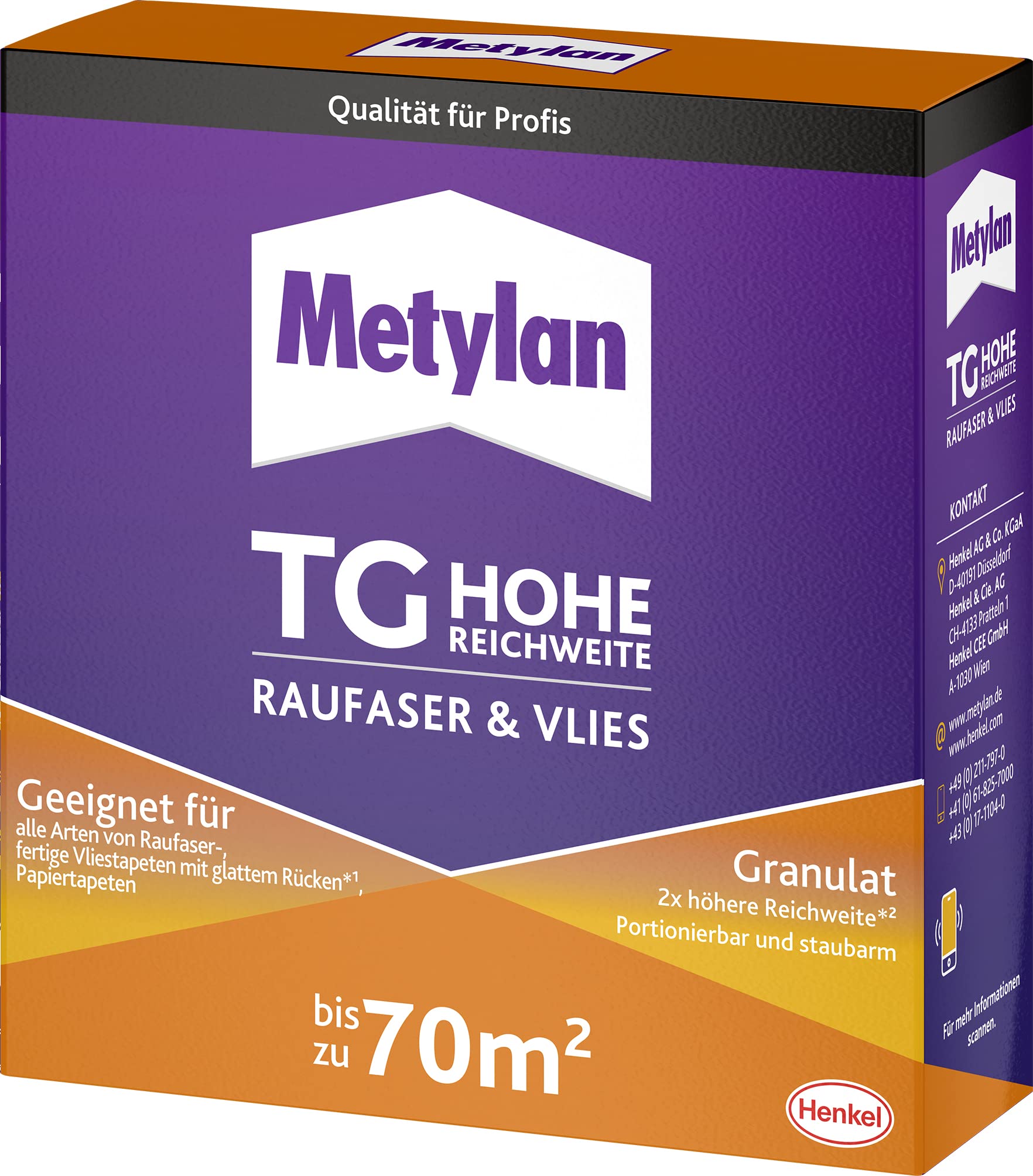 Metylan TG High Range Woodchip and Non-Woven Granules, Wallpaper Paste for Woodchip, Paper and Non-Woven Wallpaper, Easy to Use Paste, Transparent, 1 x 500 g