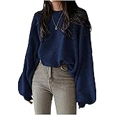 GORGLITTER Women's Cable Knit Crewneck Sweaters Cute Fall Trendy 2025 Long Sleeve Vintage Pullover Sweaters Top