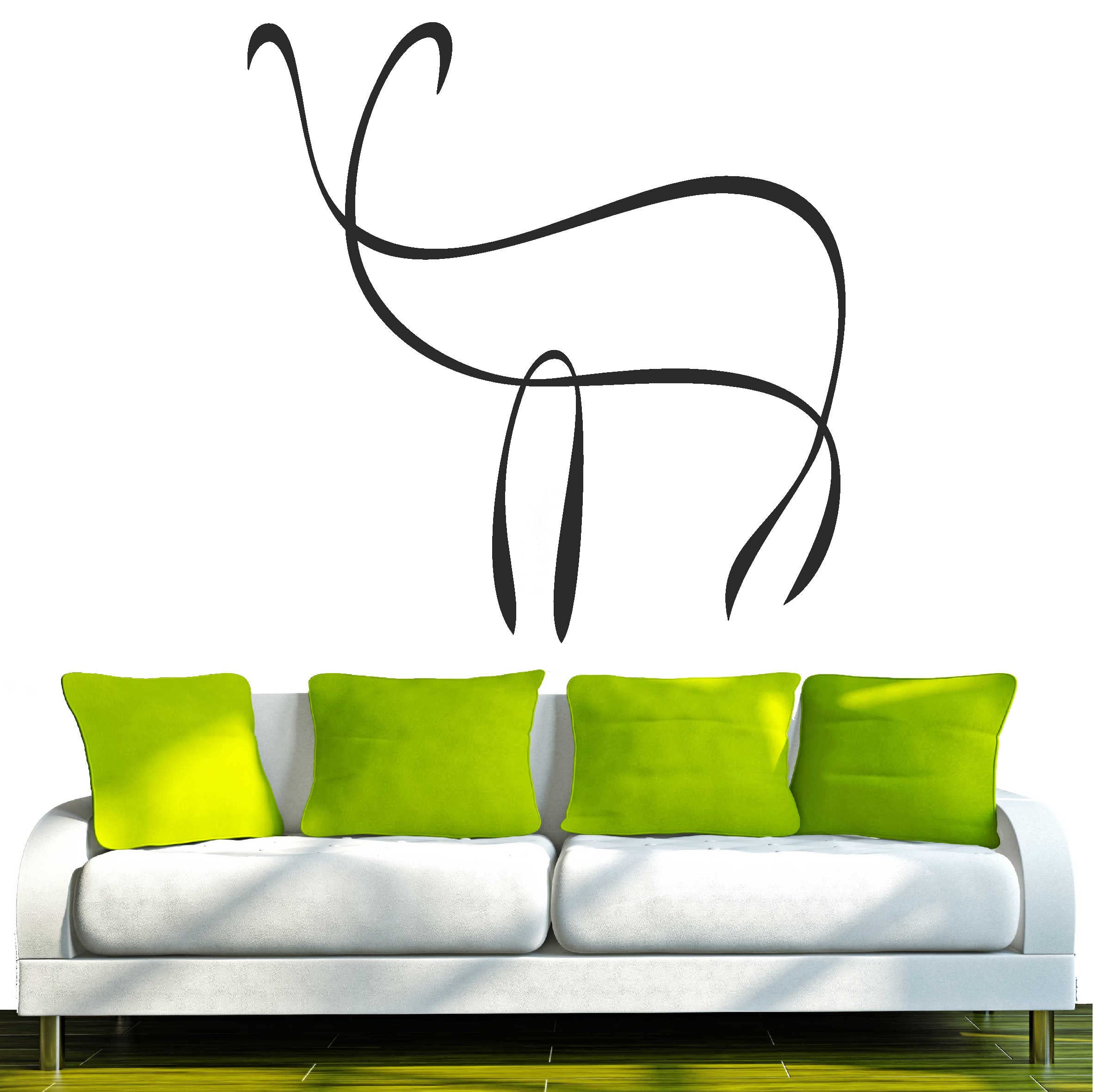 INDIGOS UG Wall Sticker, Wall stickers – D236 Beautiful Stag Deer tribal, Vinyl, Black, 96 x 92 x 1 cm