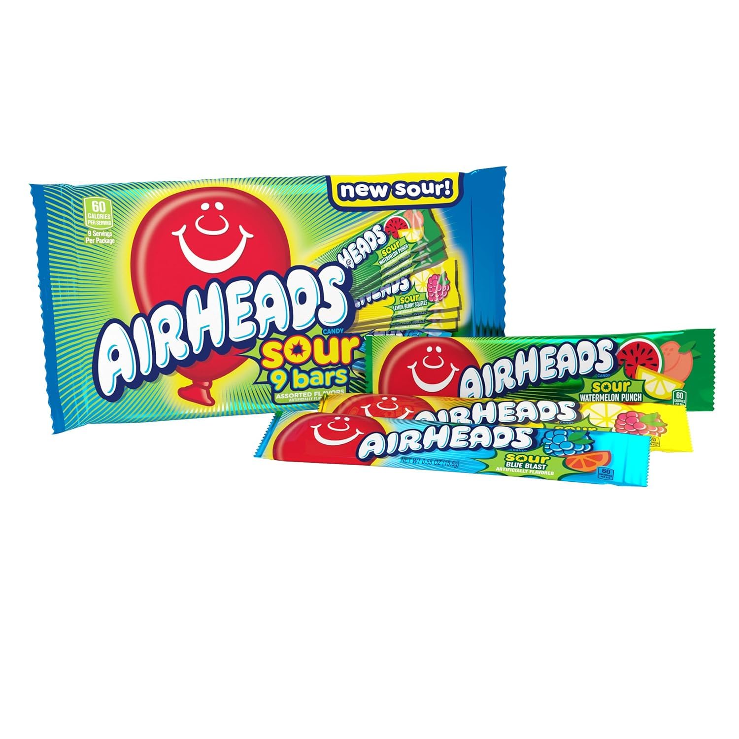 Airheads SOUR Candy Bars, Sour Watermelon