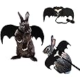 Vehomy Halloween Harness Leash Costume Rabbit Bat Wings Apparel for Rabbits, Puppies, and Small Cats