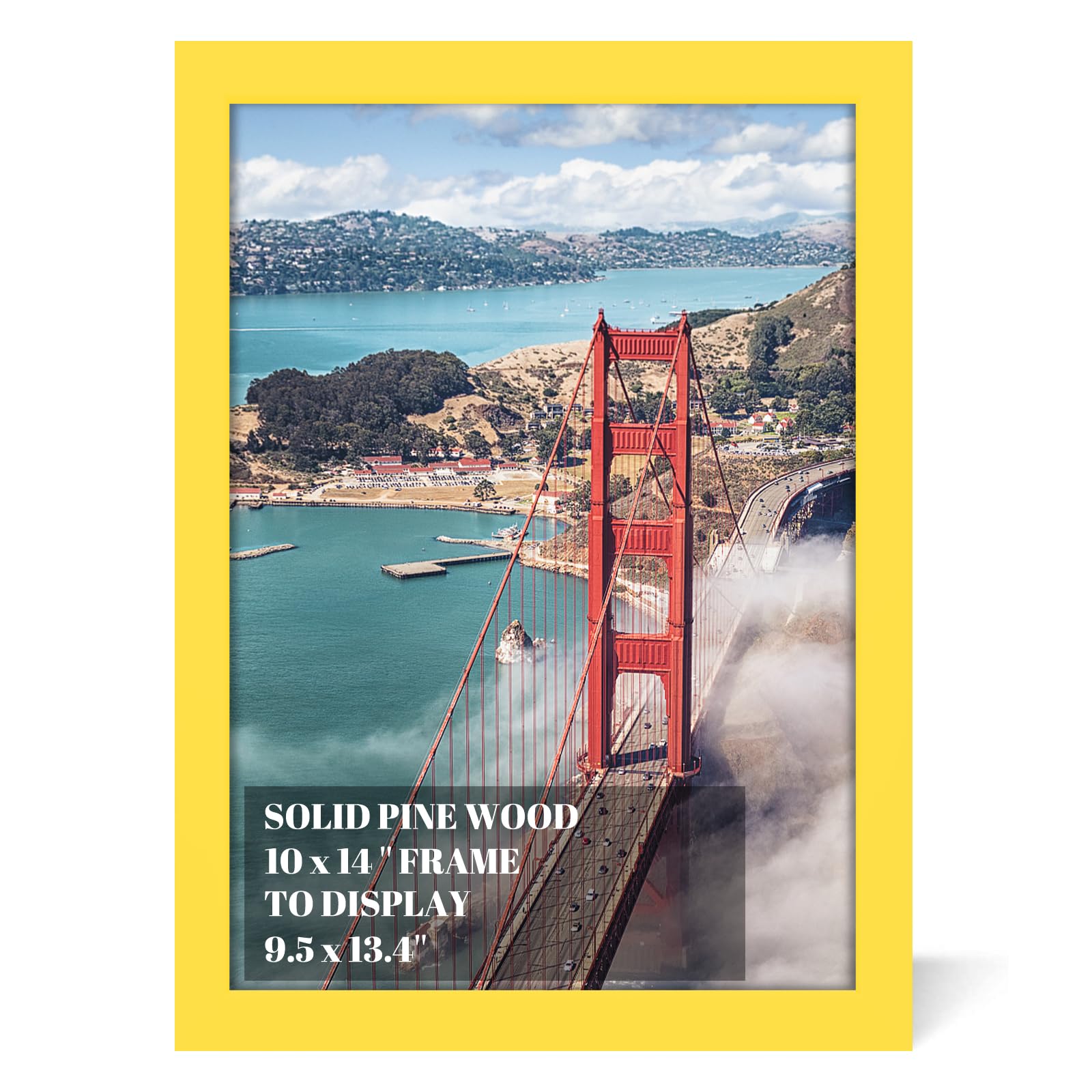 Photo 1 of 10x14 inch Wood Picture Frames for Wall Hanging,Diamond Painting Frames Rectangle Baby Scan Picture Frame for Family Walls Decoration,Anniversary,Wedding,Christmas,Halloween,Shower,Certificate (Yellow)