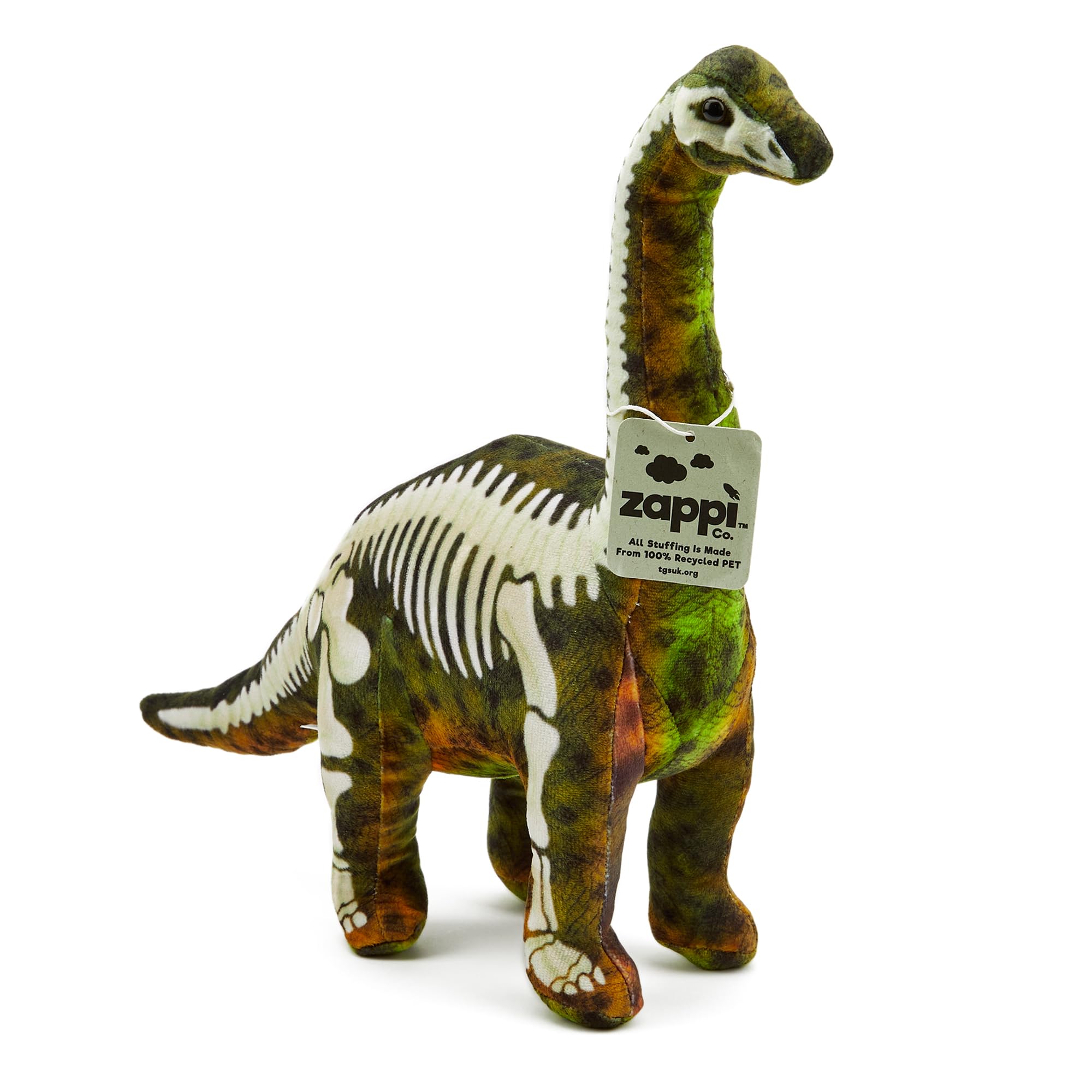 Zappi Co - Children's Realistic Soft Cuddly Plush Toy Animal - Perfect Playtime Companions for Children with Lifelike Detail featured Tiktok (31cm Height) (Brontosaurus Dinosaur) — image 1