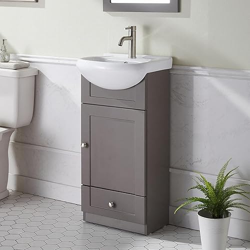 Mogiyin Home 18 Inch Small Bathroom Vanity with Sink, Modern Bath ...