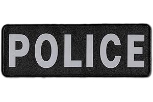 Laughing Lizards Small Reflective Police Patch (6" x 2"), Shoulder Tag Patches with Night Vision, & Infrared Capable Weather Resistant Tactical IR Vest Patch Made to Last Ultra Reflective Patches