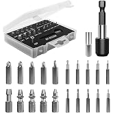 Nuovoware Damaged Screw Extractor Set, 22 PCS Stripped Screw Extractor Kit | All-purpose HSS Broken Screw Remover Set with Magnetic Extension Bit Holder &amp; Socket Adapter, Black