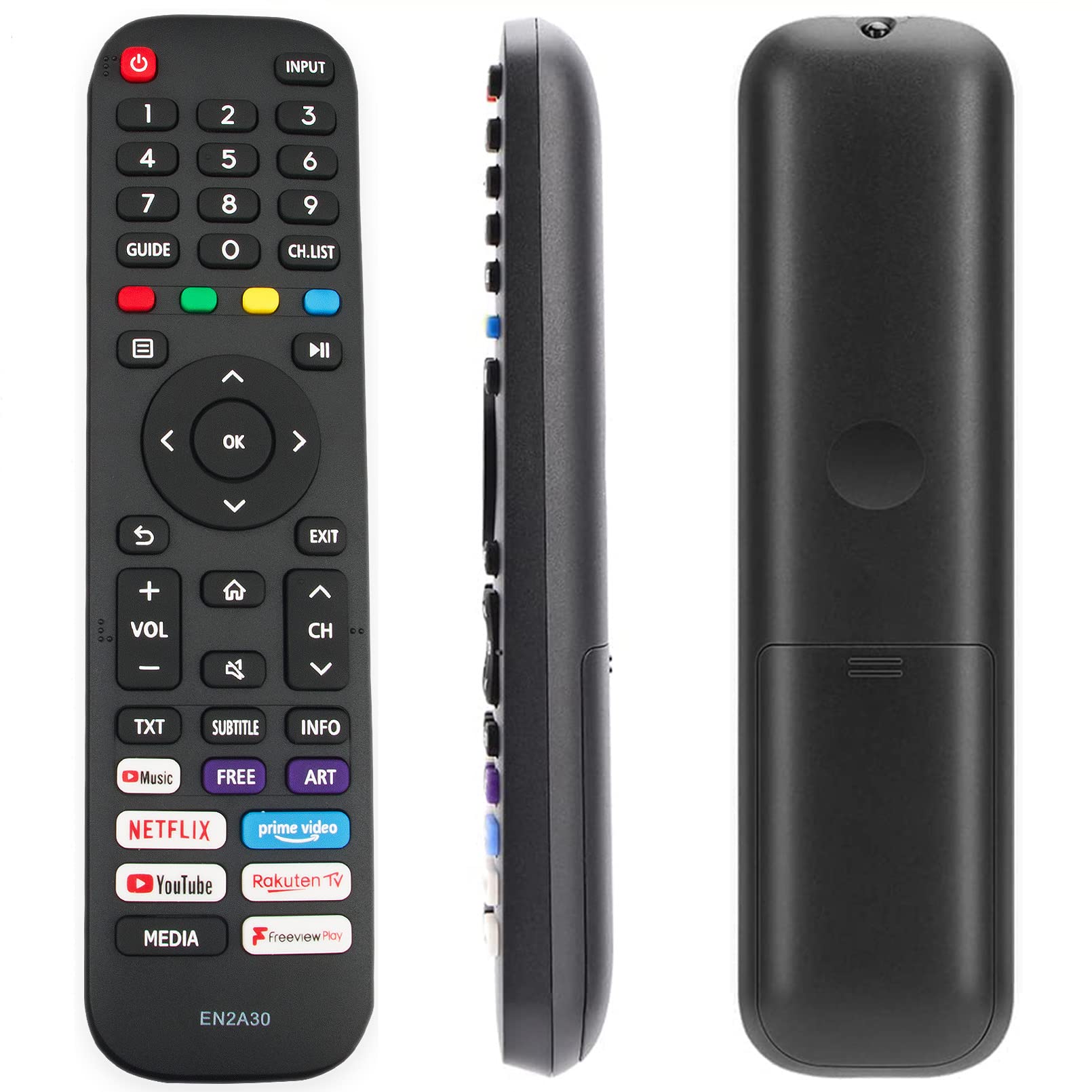 VINABTY EN2A30 HT266544 Replaced Remote Control fit for Hisense TV 43A7300F 43A7300FTUK 50A7300F 55AE7200F 50A7300FTUK 55A7300F 55A7300FTUK 65A7300FTUK -No Setup Required