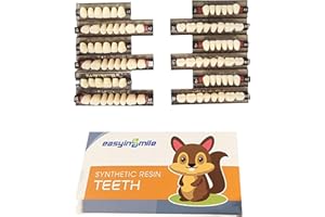 Smileheven Acrylic Resin Fake Teeth Synthetic Denture Resin Teeth Complete Teeth 84PCS /Box for Halloween Party Replacement (A2 468 U67 34)