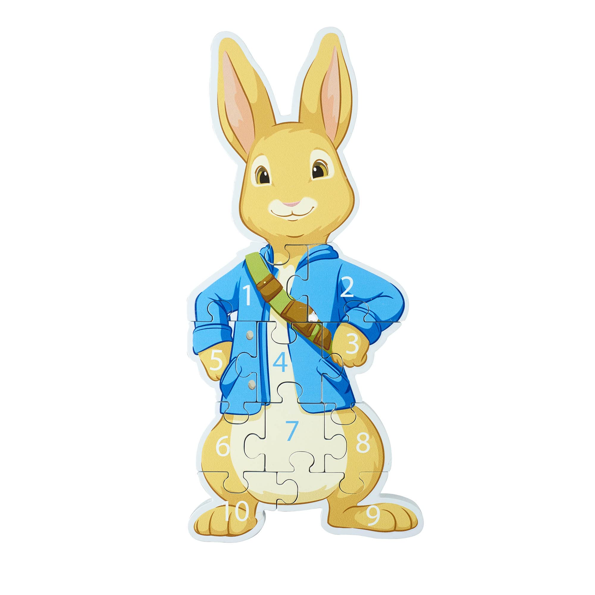 Peter Rabbit Toys Wooden Number Puzzle, Counting Wooden Toys for 1 Year Old and Toddler Toys, Jigsaw Puzzle Games, Educational Montessori Toys, Official Licensed Peter Rabbit Gifts by Orange Tree Toys