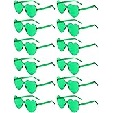 BOARDFEB 12 Pairs St. Patrick's Day Sunglasses, Shamrock Heart Star Shapes Glasses St. Patrick's Accessories Party Favors