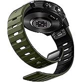 Bandletic Compatible with Garmin Instinct Watch Bands - Magnetic Silicone Rugged Sport Strap Quick Fit 22mm Watch Band for Fenix E/8/7/6/5/Forerunner 965/955/945/935/745/Epix 2/Approach S70/S62/S60