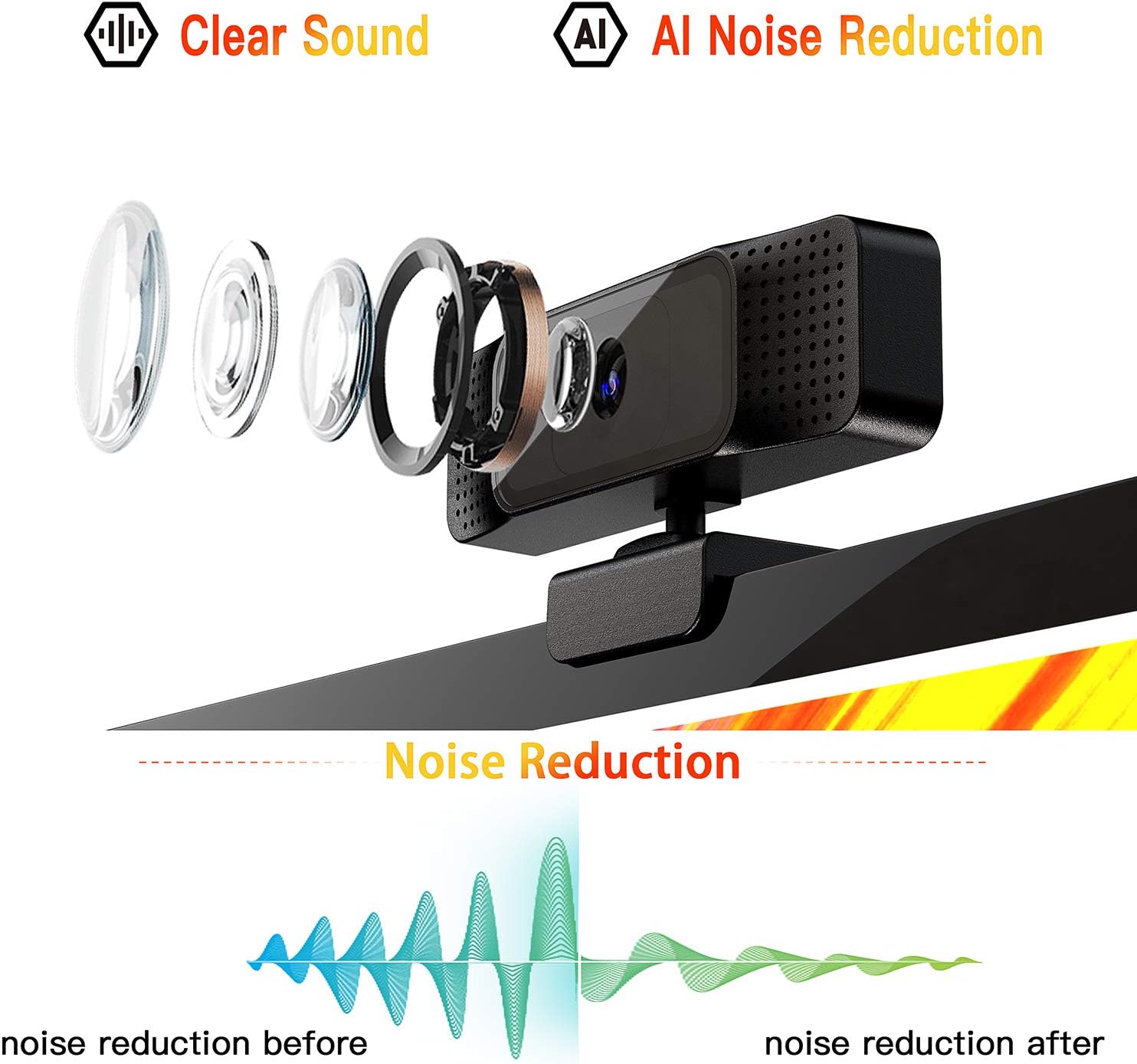 Webcam with Microphone,AuKing Web Camera 1080P Full HD USB Computer Camera,Laptop Desktop PC Camera 110 Degree Widescreen Autofocus[Dual Noise Reduction] for Recording, Calling, Conferencing, Gaming: Computers & Accessories