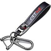 HYPER BUYZ Leather Car Key Chain for GMC AT4 Series Keyring Keychain Accessories Family Present(Black)