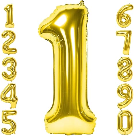 Amazon Gresatek バルーン 数字風船 誕生日 ナンバー1 40インチ 大きい アルミ 誕生日 ハッピーバースデー 飾り付け ウェディング 記念日 パーティー 約90cm ゴールド 風船 バルーン おもちゃ