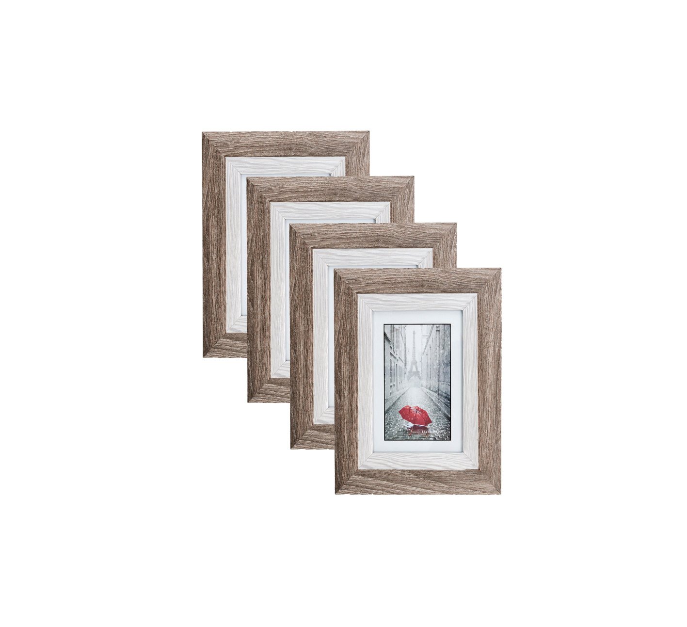 Amazon.com - Distressed Brown MDF Wood Picture Frame 4X6 (4 pc) Display ...
