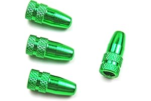 ANKECYC Aluminum Bike Presta Valve Caps Green for Bike Tire Valve Stem Covers Fit Presta/French Valves on MTB, Mountain Bike, Road Bike, Hybrid Bike (4 Pack)