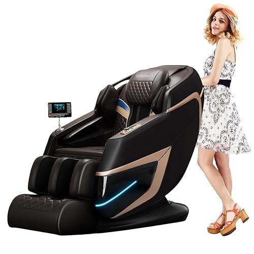 Massage Chair Full Body, Electric Massagers Zero Gravity SL Track Massage Recliner with Health Inspection, AI Voice Function, Back and Leg Heating, and Body Scan Shiatsu Calf Extension(Black)
