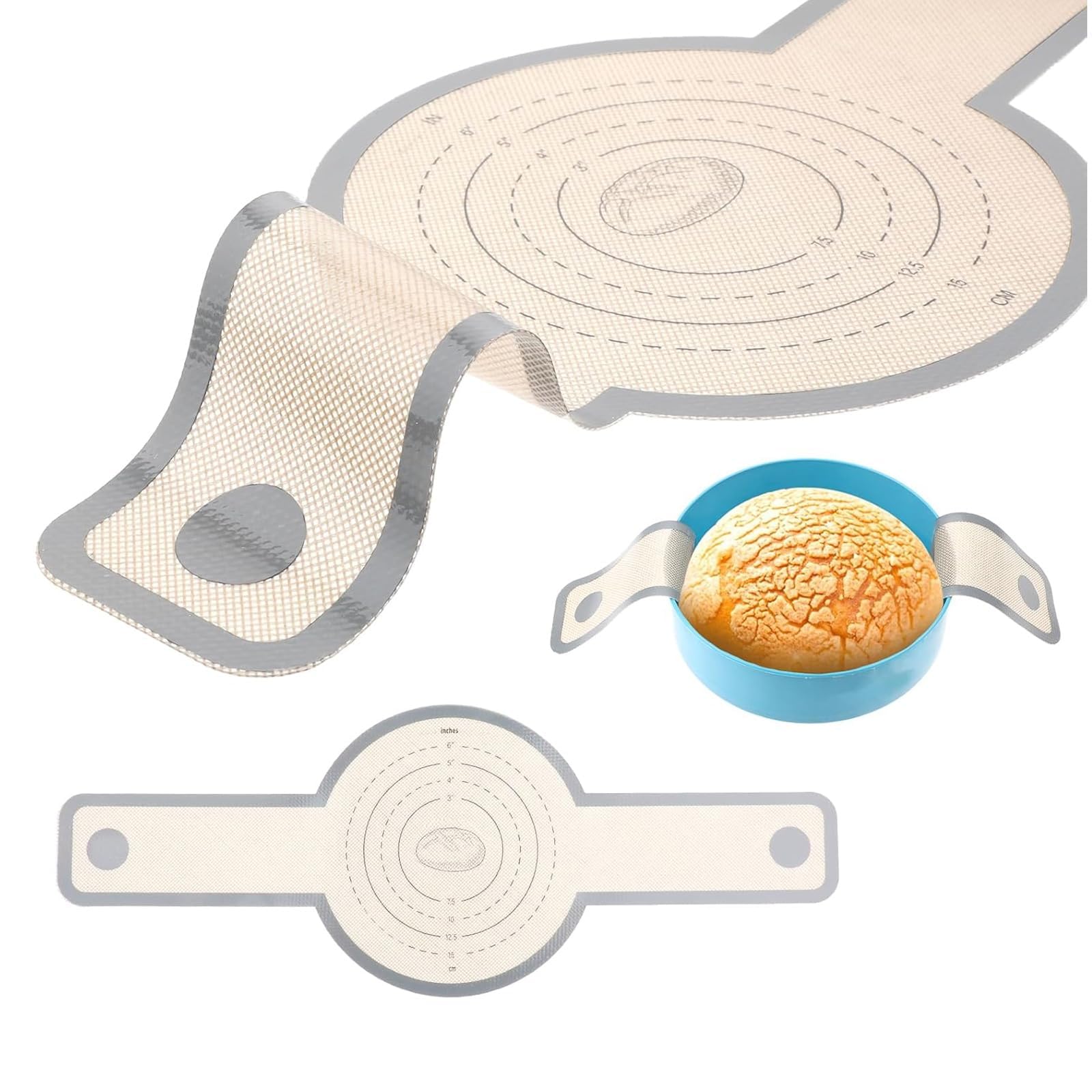 JYTDBCS Silicone Bread Sling Non-Stick Heat Resistant Dutch Oven Bread Baking Mat Easy Clean Reusable Sourdough Bread Placing Liner Sheet with Extra Long Handles for Home,sourdough Silicone Sling
