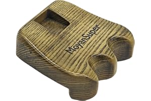 MoyanSuper Wood Pool Cue Holder Non-Slip Silicone Base Solid Wooden Construction | Holds 2/3/4/5 Cues Weighted Metal Inside for Stability Billiard Accessory for Table, Bar & Game Room, Vintage Color