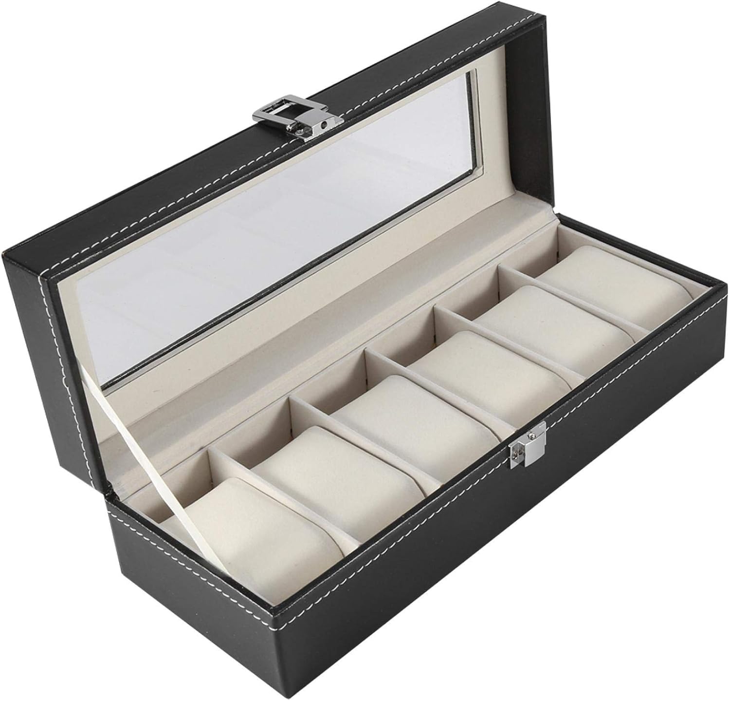 Watch Box 1Pc High Grade 6 Slots PU Leather Box Case For Watch