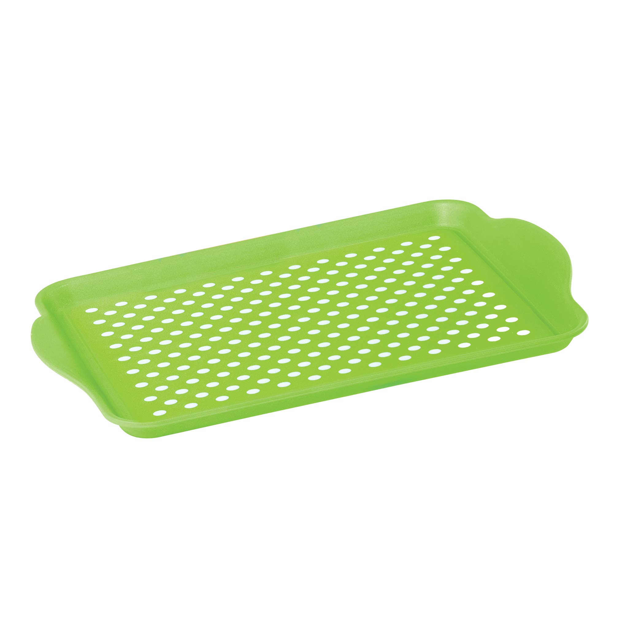 Oggi Rectangle Non Skid Rubber Grip Serving Tray, Green 17.5 x 11.5"