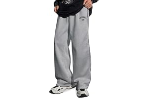 EXARUS Boys Sweatpants Wide Leg Baggy Track Sweat Pants Elastic Waist Graphic Teen Athletic with Pockets Casual 8-14Y