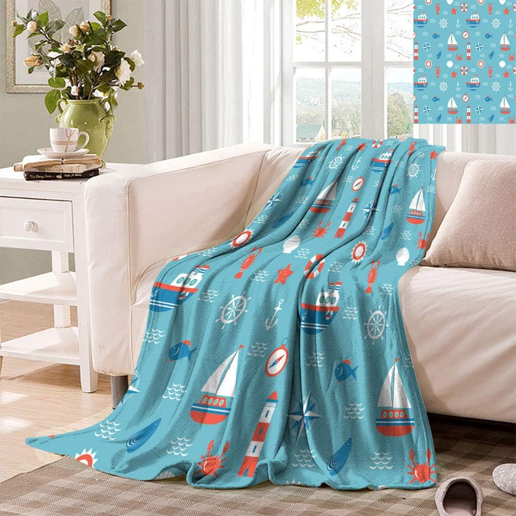 Gamanzi Nautical Decor Travel Throw Blanket, Nautical