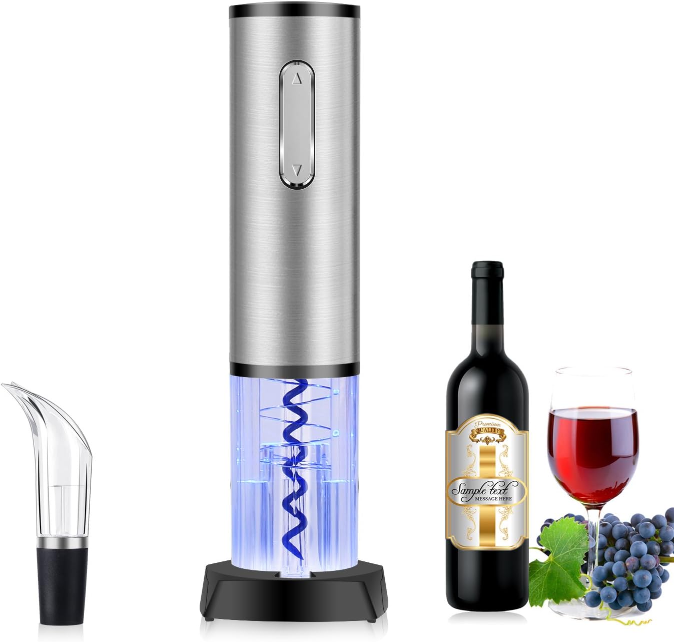 Electric Wine Opener, TOQIBO Stainless Steel Electric Corkscrew