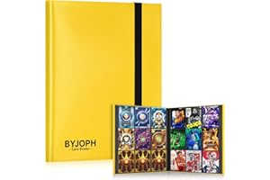 Byjoph Card Binder 9 Pocket Trading Card Album Folder 22 Pages 396 Card Capacity Sports Card Binder Premium Card Binders Compatible with MTG TCG Baseball Cards (Yellow)
