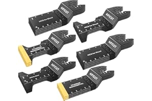 AIFICUT 20 Pcs Oscillating Saw Blades Universal Wood Plastics Metal Titanium Multitool Blades Kits Fit Dewalt Rockwell Milwaukee Makita Bosch