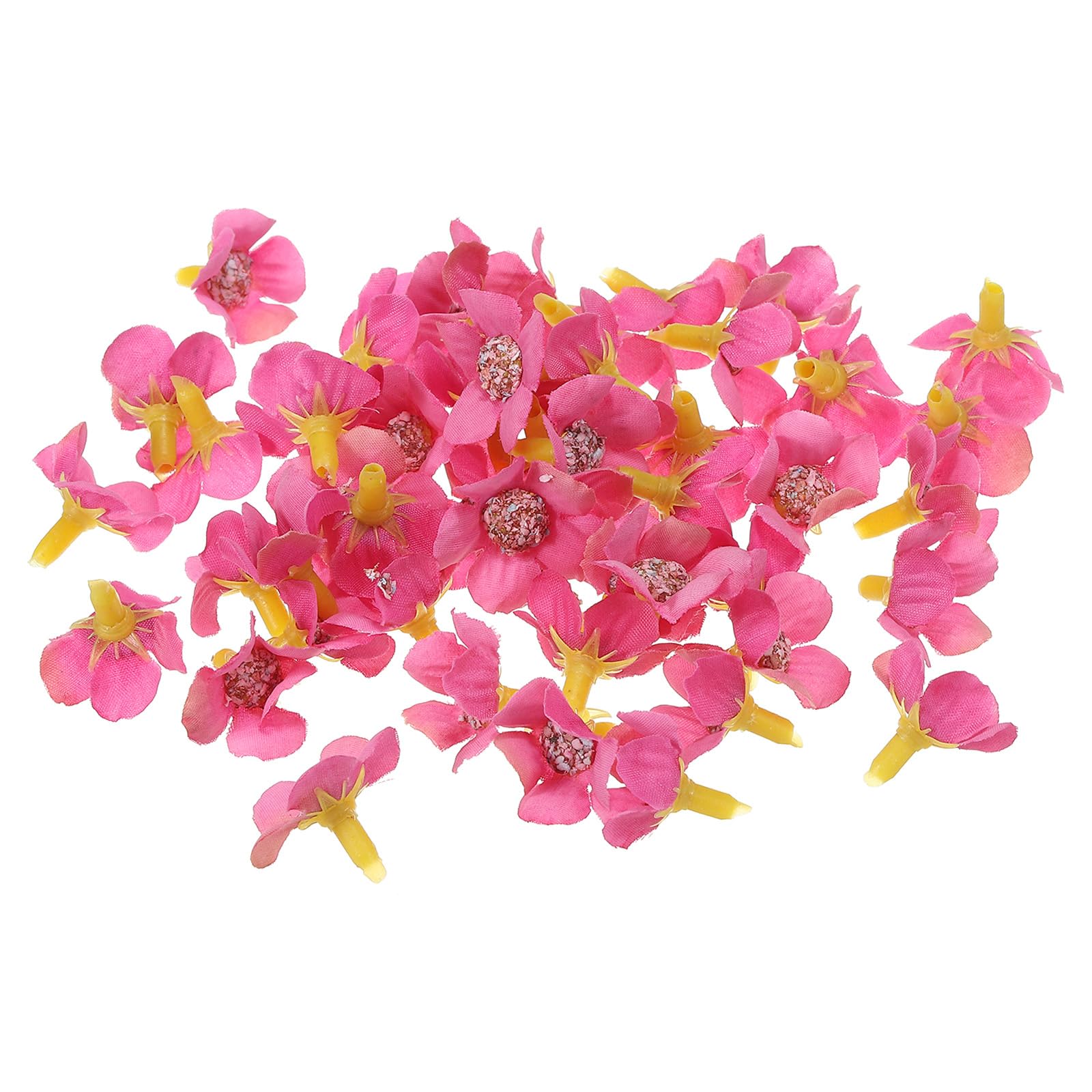 PATIKIL 0.79" Artificial Daisy Flower Heads, 50 Pack Silk Daisy Fake Flowers Heads for Wedding Floral Bouquet Decoration DIY Craft Making, Dark Pink