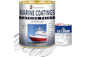 ShangTianFeng 207014 Marine Wood and Fiberglass Primer,32 Fl Oz White+10 Fl Oz diluent, Suitable for use on fiberglass, wood or metal surfaces above the waterline 1 Quarts