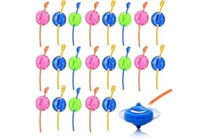 KatchOn, Colorful Spinning Tops for Kids - Pack of 24 Spinners | Party Toys Gifts and Party Favors, Pull Strip Spinning Top Toys Valentines Day Gifts for Kids Classroom Prizes, Easter Basket Stuffers