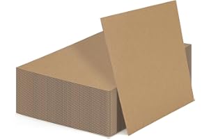 Calenzana 8x10 Corrugated Cardboard Sheets Set of 50, Flat Card Boards Inserts for Crafts, Packing, Shipping, Moving, Mailing