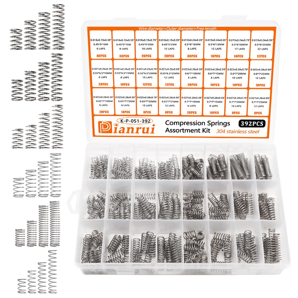 Dianrui 392PCS Compression Springs Assortment Kit