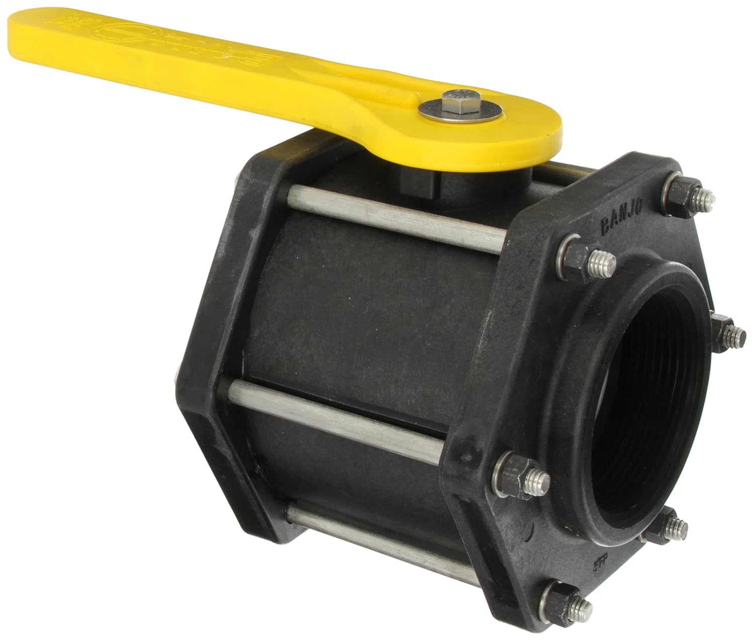 Banjo V300FP Polypropylene Ball Valve, Three Piece, Full Port, 3" NPT