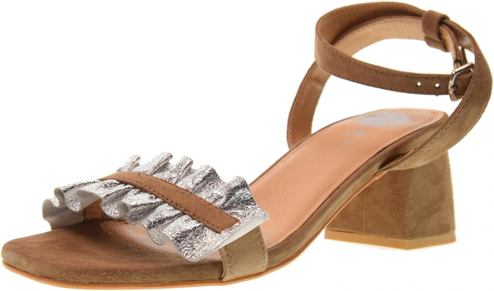 Shoes Woman Sandals Low Heel 45301 Silver/Sand