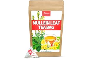 TeeLux Mullein Leaf Tea Bags, 3g/Bag, Natural Mullein Leaves, Caffeine Free, Pure Mullein Herbal Tea, 30 Tea Bags