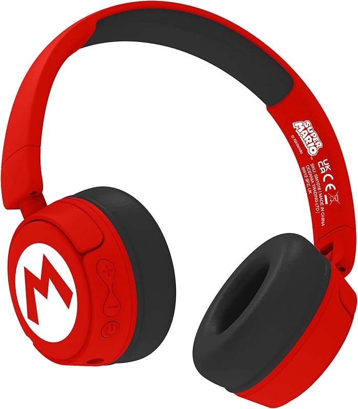 AURICULARES INFANTILES INALÁMBRICOS SUPER MARIO LOGO BLUETOOTH PLEGABLES — foto 5 de 8