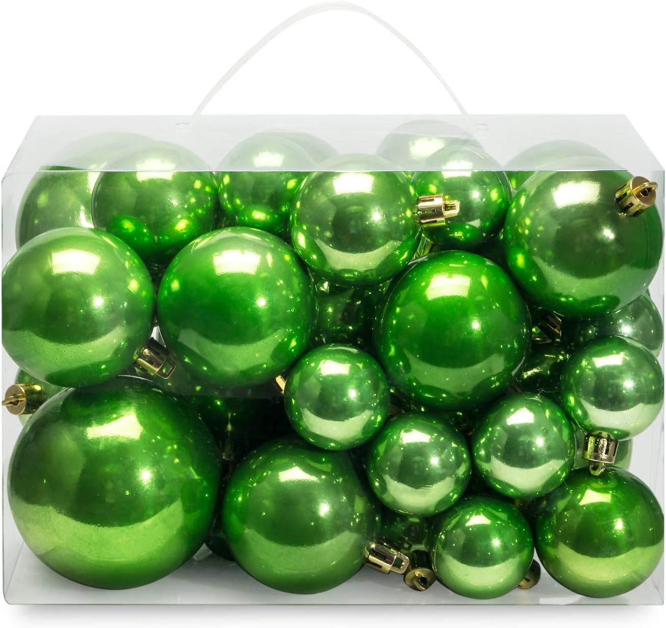 Ornaments - AMS 40ct Christmas Ball Plated Ornaments Tree Collection for Holiday Wedding Party Decoration(40ct Pearl, Green)